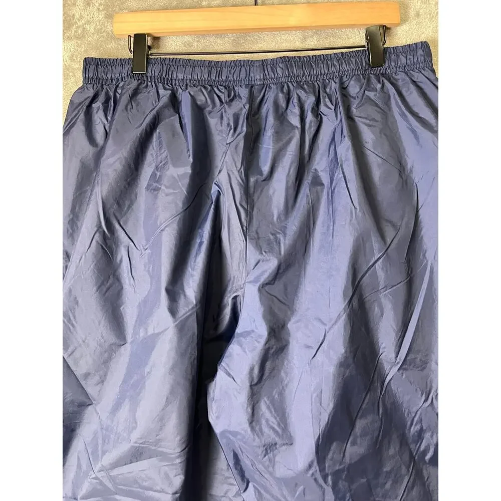 Vintage Y2K Nike Navy Windbreaker Track Pants Swoosh Lined Joggers Men's XXL